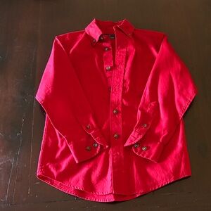 Class Club Vibrant Red Kids Button Down Shirt